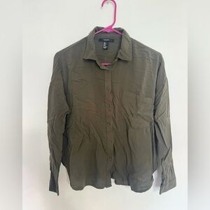 Olive Green Button-Up Shirt